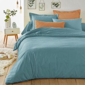 Housse de couette unie en polycoton, Scenario Bleu Azur Taille 140x200 cm;200x200 cm;240x220 cm;260x240 cm