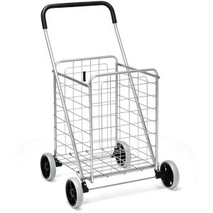 COAST Chariot de shopping - 360° - Portable - 57 x 58 x 91 cm - Silver