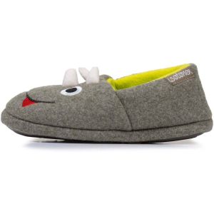 Isotoner Chaussons slippers Garçon Dinosaure Kaki chiné