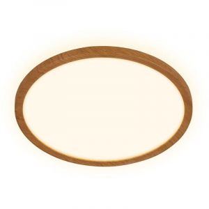 BRILONER - Plafonnier LED à lumière indirecte, plat, lumière blanche chaude, lampe LED, plafonnier, salon, panneau, cuisine, chambre, 29x3 cm, cadre en bois