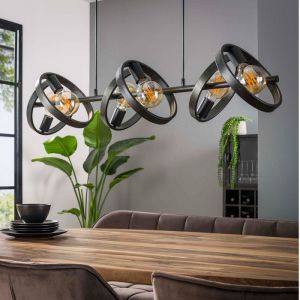 M&S Suspension 6 lampes rondes en métal gris foncé - hoovy