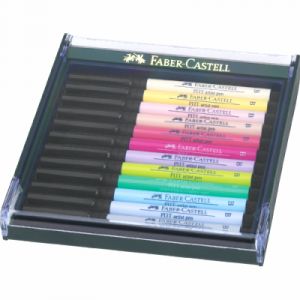 Faber-Castell Lot de 12&nbsp;feutres pinceaux Tons pastel