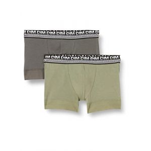 DIM Stay and Fit Coton 3D Flex Boxer, VRT OLI/GR, XXL (Lot de 2) Homme