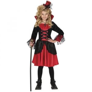 FIESTAS GUIRCA Déguisement de Vampire élégant pour Filles – Robe de Vampire élégante Rouge et Noire – Costumes d'Halloween pour Filles de 3 à 4 Ans