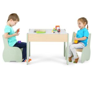 Table enfant Coast avec chaise - 3 pi&egrave;ces - 2 chaises - plateau amovible - 63,5 x 61,5 x 48cm - vert