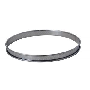 De Buyer Cercle à tarte inox perforé Hauteur2 ø 24 cm bord roule