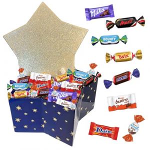 Boite étoile et son assortiment de 100 chocolats KINDER, CELEBRATIONS, MILKA et DAIM - Idéal pour la Fête des Mères