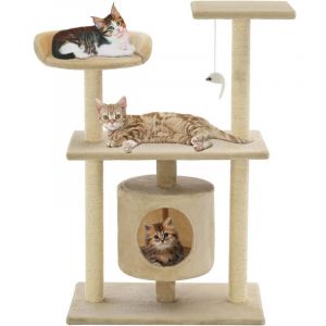 Image de VidaXL Arbre à chat avec griffoir en sisal 95 cm Beige