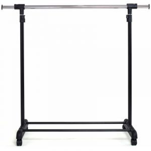 Portant penderie à vêtements mobile télescopique en acier inoxydable hauteur et largeur réglables capacité 90kg roulette