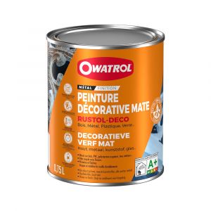 Owatrol Peinture antirouille d&eacute;corative RUSTOL DECO MAT Brun chocolat RAL 8017 2.5 litres