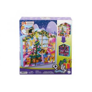 Calendrier De L'avent 24 Surprises Polly Pocket - Coffret Maison, Poupees, Voiture, Accessoires - Fille - Set Noel 2024 + Carte