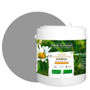 Bleu Pigeon-Peinture naturelle &eacute;cologique int&eacute;rieur ext&eacute;rieur aspect velours Natura - 2.5 L