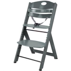 Image de BabyGO Family XL 5802 Chaise haute évolutive en bois de hêtre massif Gris