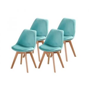 Lot de Quatre chaises scandinaves fream tvert menthe - Vert Menthe