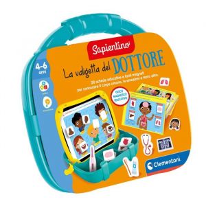 Clementoni Sapientino 16462 Mallette Docteur – Jeu éducatif 4 Ans pour Apprendre de Nouveaux Mots, Tableau magnétique et Cartes, développement du langage de la première enfance, Multicolore