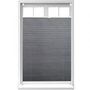 Relaxdays Store vénitien sans perçage volet fenêtre gris 100 x 130 cm laisse passer la lumière, gris