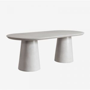 Table de jardin ovale en ciment (220x95 cm) Noemi SKLUM Gris sable