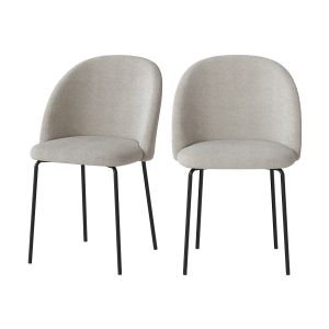 Rendez Vous Déco Rendez-vous Déco - Chaise en tissu bouclé (lot de 2) - Karl - Beige