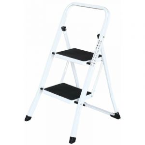 Escabeau pliable 2 marches - Blanc