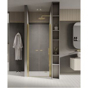 Porte de douche battante 80 cm doré CUBA GOLD