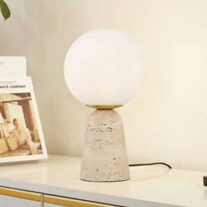 Lindby - Lampe à poser 'Kirstan' en pierre pour salon & salle à manger