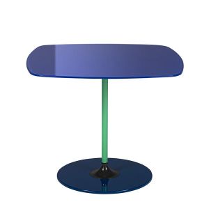 Image de Kartell Table basse THIERRY 50 x 50 cm (Bleu - Verre trempé peint au dos et acier peint)