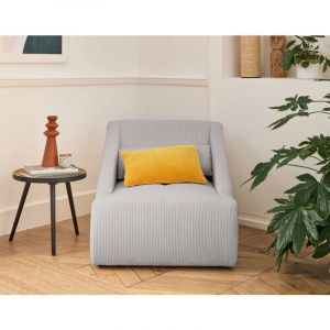 Onyx - fauteuil - en velours c&ocirc;tel&eacute; - Gris clair