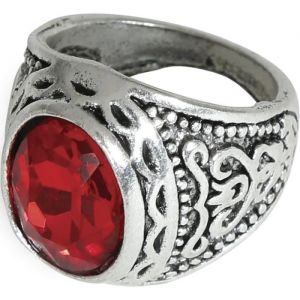 Bague chevalière fantaisie rubis rouge adulte - générique 26816