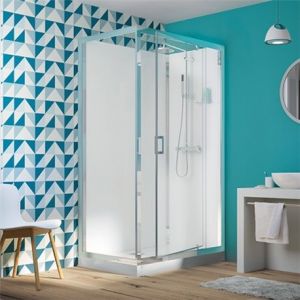 Kinedo Cabine de douche EDEN Receveur 18 cm - Porte pivotante - 100x80cm