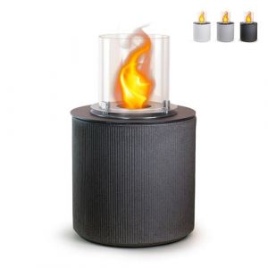 Brasero de jardin cheminée au bioéthanol pour intérieur et extérieur MODIGLIANI Ghisa Gris d