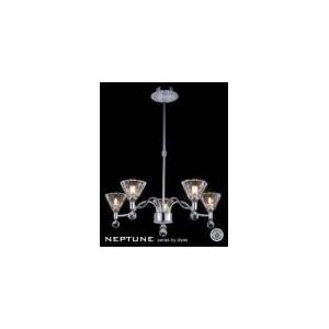 Diyas Suspension Neptune 5 ampoules en métal et cristal