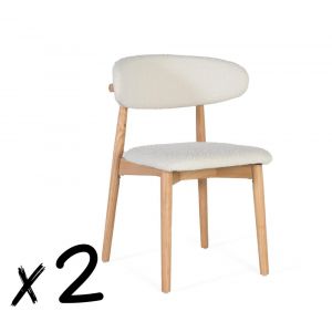 Ensemble de 2 chaises en bois d'h&eacute;v&eacute;a