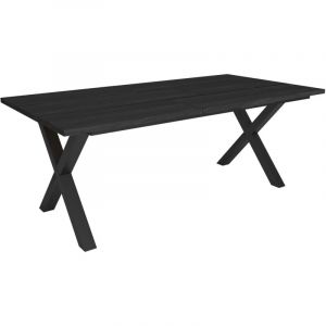 Skraut Home - Table à manger, Meuble Salle à Manger, 194x90x74cm, Pour 10 personnes, Meubles de Salon, Style industriel, Noir
