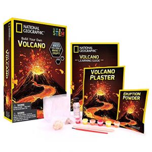 National geographic Bandai - Kit d&eacute;couverte - Volcan &agrave; fabriquer et faire entrer en &eacute;ruption - 2 roches volcaniques incluses - Jeu scientifique et &eacute;ducatif - STEM - JM00602