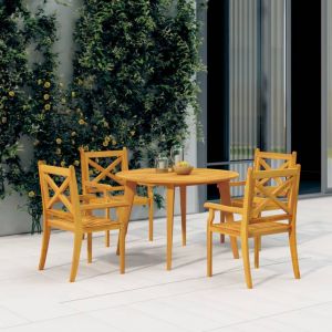 VidaXL Table de jardin &Oslash;110x75 cm Bois d'acacia solide