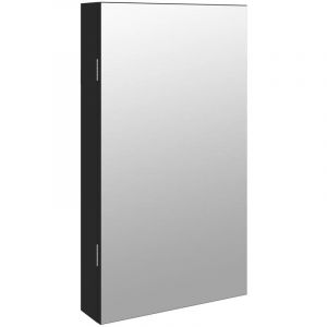 VidaXL Armoire à bijoux avec miroir et éclairage led mural noir