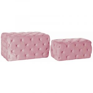 Banc banquette polyester, velours et bois MDF DKD Home Decor