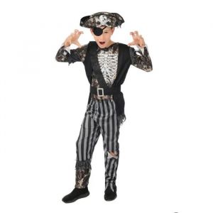 Ptit Clown Déguisement Pirate Squelette Garçon - Costume Enfant Halloween, Cospaly, Fête Costumée, Soirée Déguisée - Noir, Blanc