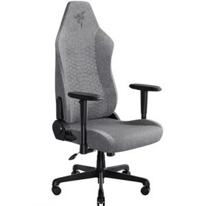 Razer Iskur V2 X - Fauteuil de Jeu Basique avec Support Lombaire intégré (Coussins en Mousse moulée Haute densité, accoudoirs 2D, Tissu Doux) Gris