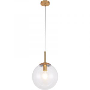 Privatefloor Lampe suspension design dorée en verre Transparent - Verre, Métal - Transparent