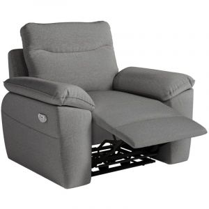 Loungitude Fauteuil de relaxation électrique ross en tissu - Gris
