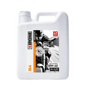 Ipone Huile Moto 4 Temps 10W40 10.4 - Bidon 4 Litres - Lubrifiant Semi-Synthétique - Pour les Motos de Route – Usage Régulier - Protection du moteur – Lubrification Optimale - Résistance à l'Usure
