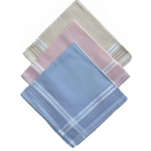 Lot de 12 mouchoirs femme pastel 29x29 cm 100% coton