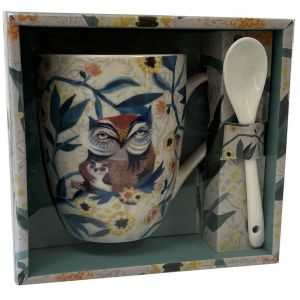 Enesco Mug cuillère Les Chouettes de Michelle Allen
