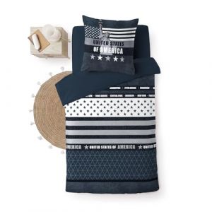 Douceur d'int&eacute;rieur, Parure 2 Pi&egrave;ces (140 x 200 cm) States, 100% Coton