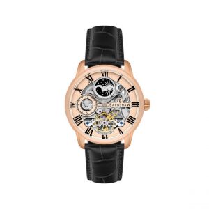 Montre Homme EARNSHAW Longitude Automatic Skeleton - ES-8006-0E Bracelet Cuir Noir