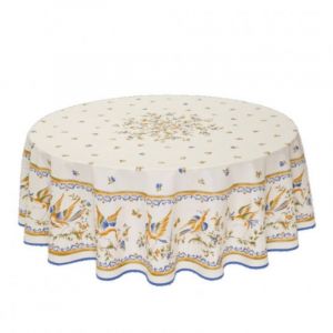 Nappe Provençale Rectangle ou Ronde Anti-Tâche Moustier Bleu 100% Polyester - 180