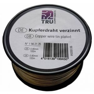 Tru Components KUPFERDRAHT VERZINNT 0,8MM 22M