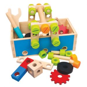 Bino Boîte à outils enfant multicolore, 50 pièces, bois