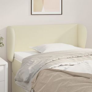 VidaXL Tête de lit avec oreilles Crème 93x23x78/88 cm Similicuir